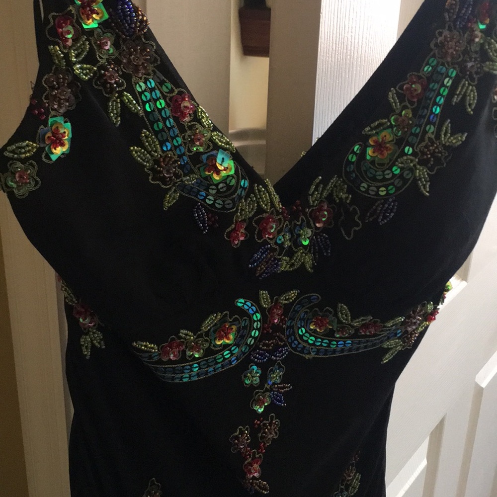 Sue Wong Nocturne Black silk dress with beading